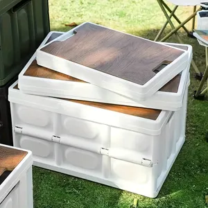 50L屋外折りたたみ式収納容器PPプラスチック製多機能折りたたみボックススクエアカー折りたたみ式収納ツール - Product Image 1