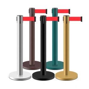 Özelleştirilmiş 2m siyah Metal kuyruk hattı kontrolü geri çekilebilir bariyer kalabalık kontrolü kalabalık Stanchion sonrası - Product Image 6