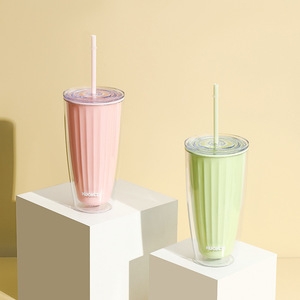 ถ้วยพลาสติกสองชั้นพร้อมหลอดความจุขนาดใหญ่ - Product Image 2