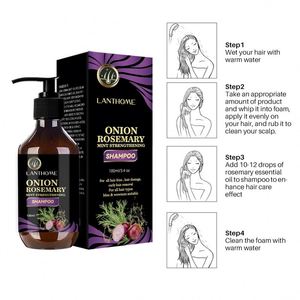 LANTHOME自有品牌有机草本洋葱防失滋养头皮迷迭香薄荷精华强化头发生长洗发水