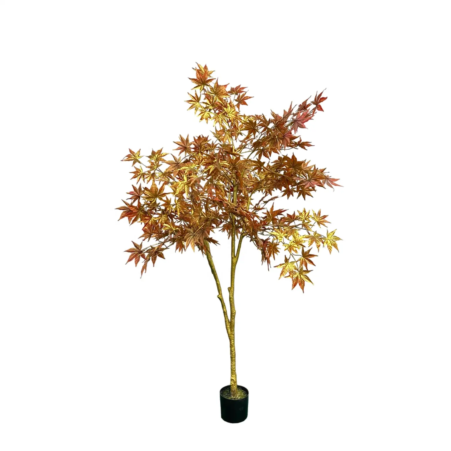 Großhandel Hot Sale Fast natürliche exquisite Handwerks kunst künstliche goldene rote Ahorn Baum für Innendekoration
