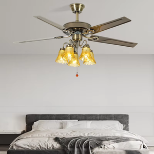 Bắc Âu Cổ Điển Phong Cách Mộc Mạc LED Quạt Trần Đèn 5 Lưỡi Điều Khiển Từ Xa Tay Kéo Chuỗi ABS Kim Loại Gỗ Dự Án Cài Đặt - Product Image 5