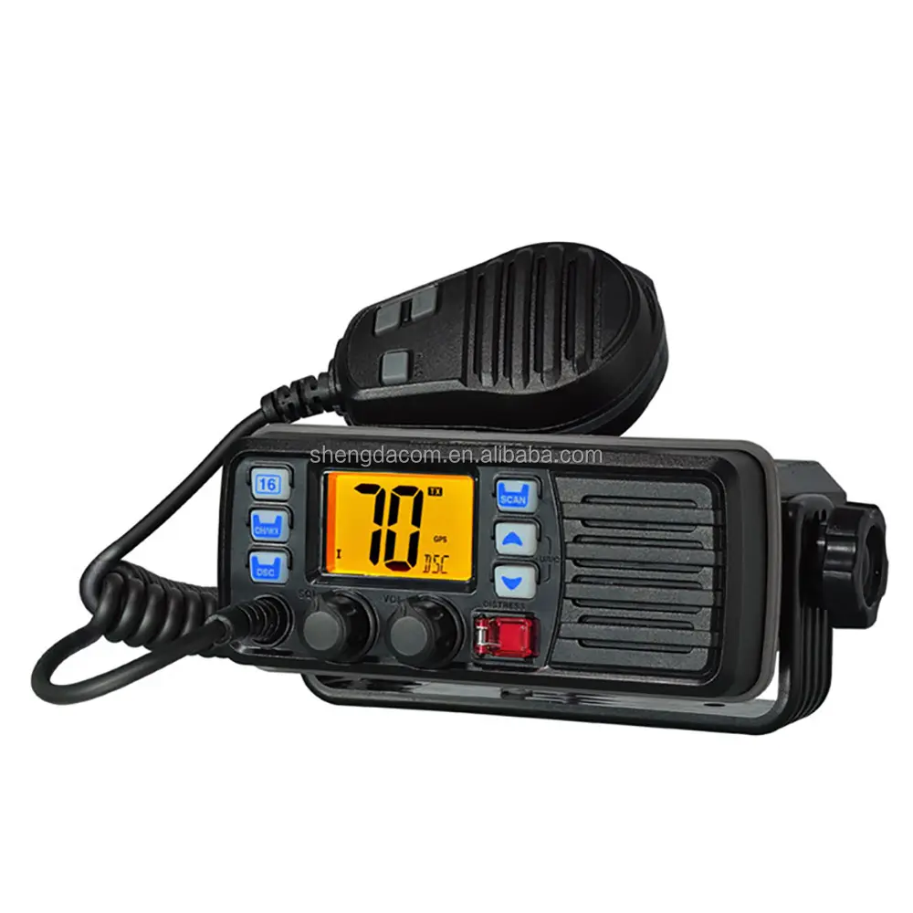 VHF FM fixe marine radio IP-67 étanche et antipoussière bateau ham radio avec récepteur GPS externe et prévisions météo alarme