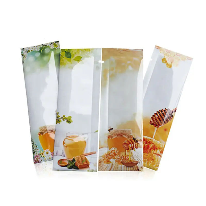 Sachet en plastique pour emballage de miel en stock et personnalisé