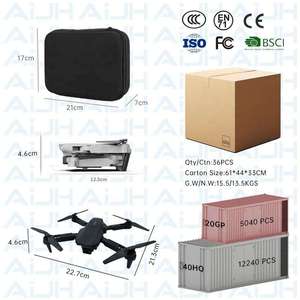Aijh โดรน E88พร้อมกล้องคู่ความละเอียด HD WiFi FPV การควบคุมแอปคอร์ดคอบเตอร์หนึ่งปุ่มถอดโดรน RC - Product Image 6