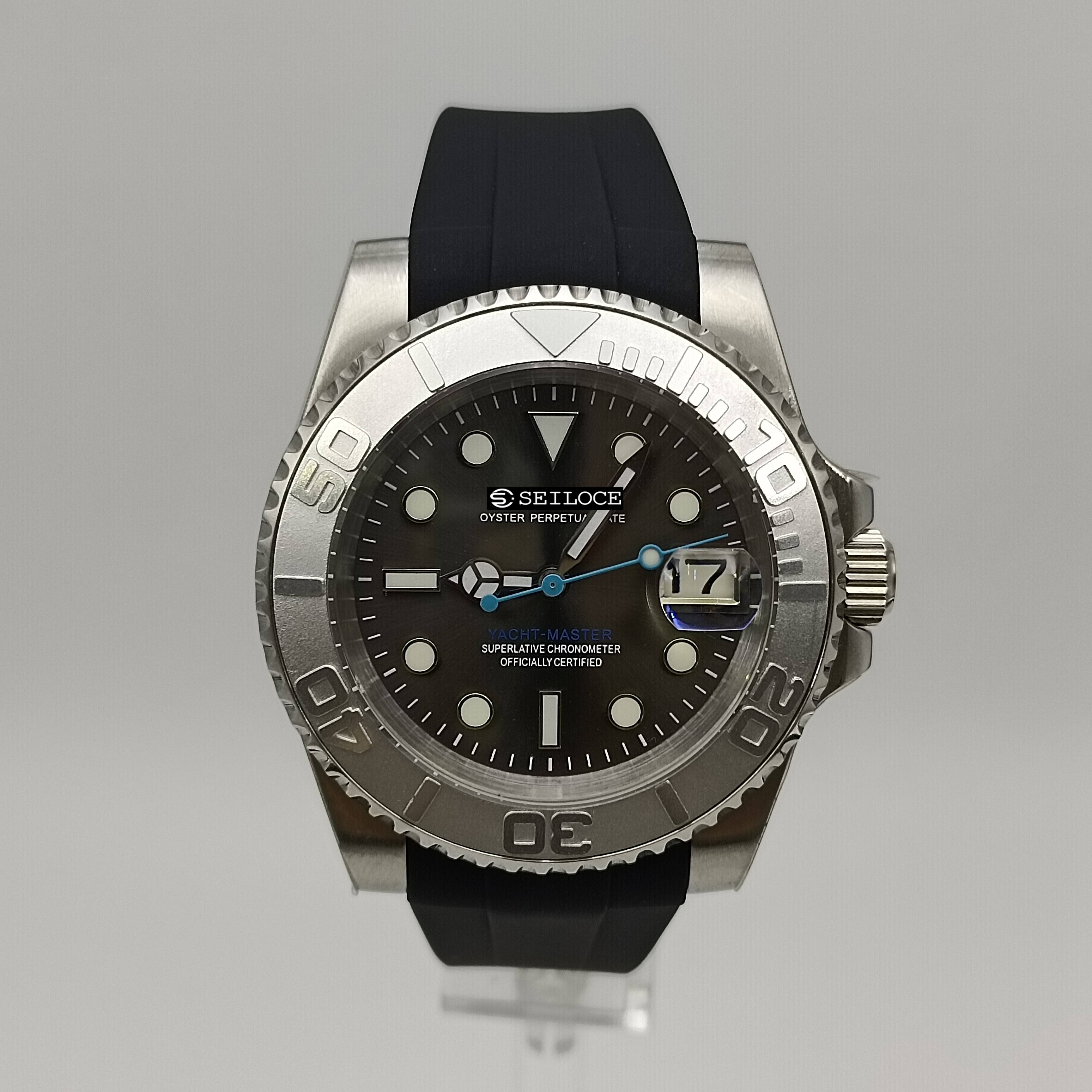 Silver Case+Dark Gray Dial+Black