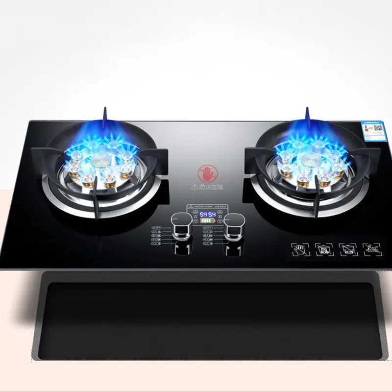 Gas Liquefied Desktop Household Fierce Gas Stove Manufacturers Embedded Natural Black Stainless Steel Gas Cooktops Ion Sensing