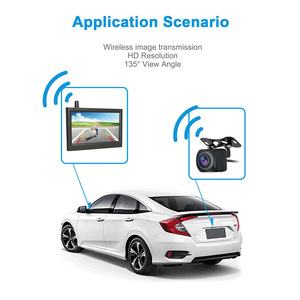 Cámara de marcha atrás de visión trasera inalámbrica para coche, pantalla LCD TFT de 5,0 pulgadas