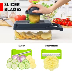 ベジタブルチョッパー12-in-1多機能ベジチョッパー7ブレードオニオンチョッパー野菜カッターキッチンスライサーセット - Product Image 4