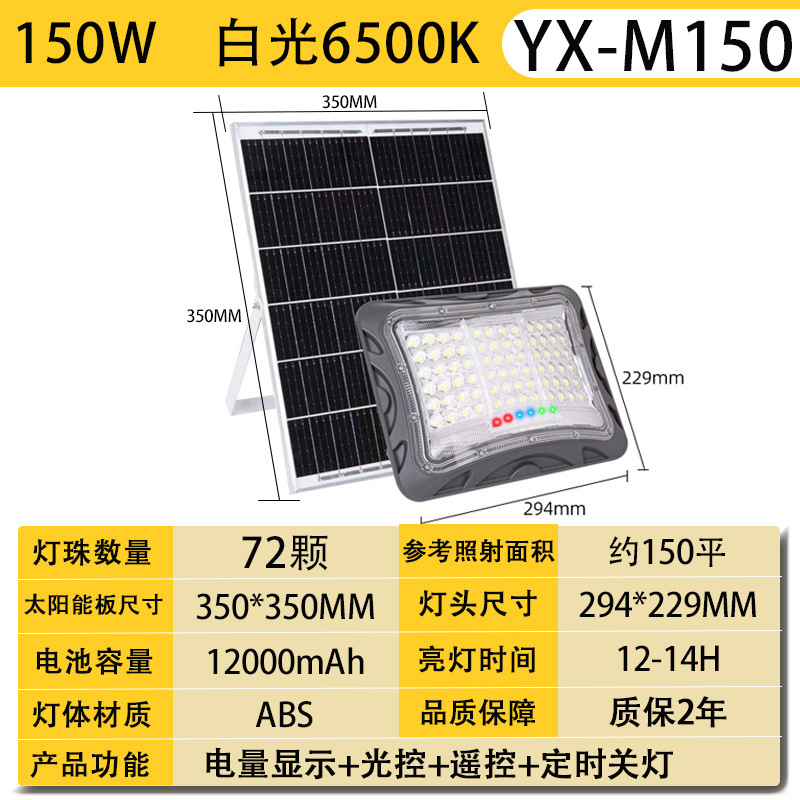 150W haute luminosité, 12000mAh, 72 LED