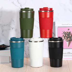 12 oz 17 oz קיר כפול נירוסטה כוס כוס מבודד ספלי נסיעות שרוול סיליקון שתייה ישירה חדר כושר קפה חיצוני