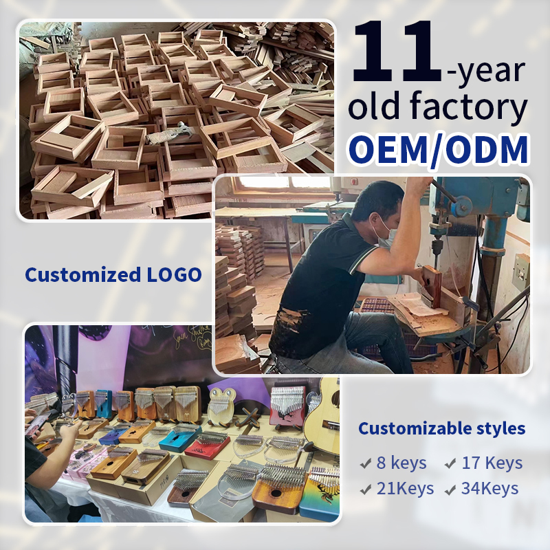 Kalimba de madera de 34 teclas personalizada