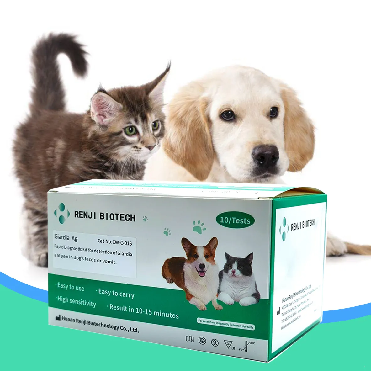 Kit de prueba rápida de Toxoplasma veterinario para animales de compañía