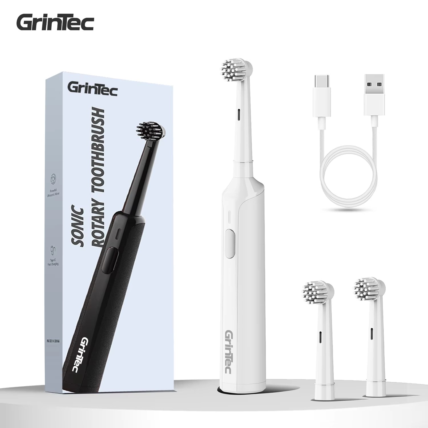 White with 2 brush heads