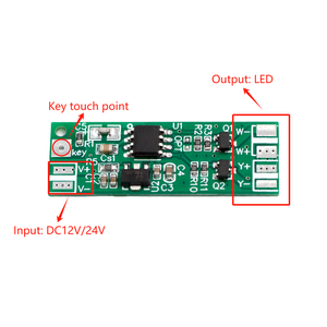 DC12V/24V Interruptor de sensor táctil Módulo de atenuación LED Interruptor de metal táctil de una sola tecla - Product Image 5