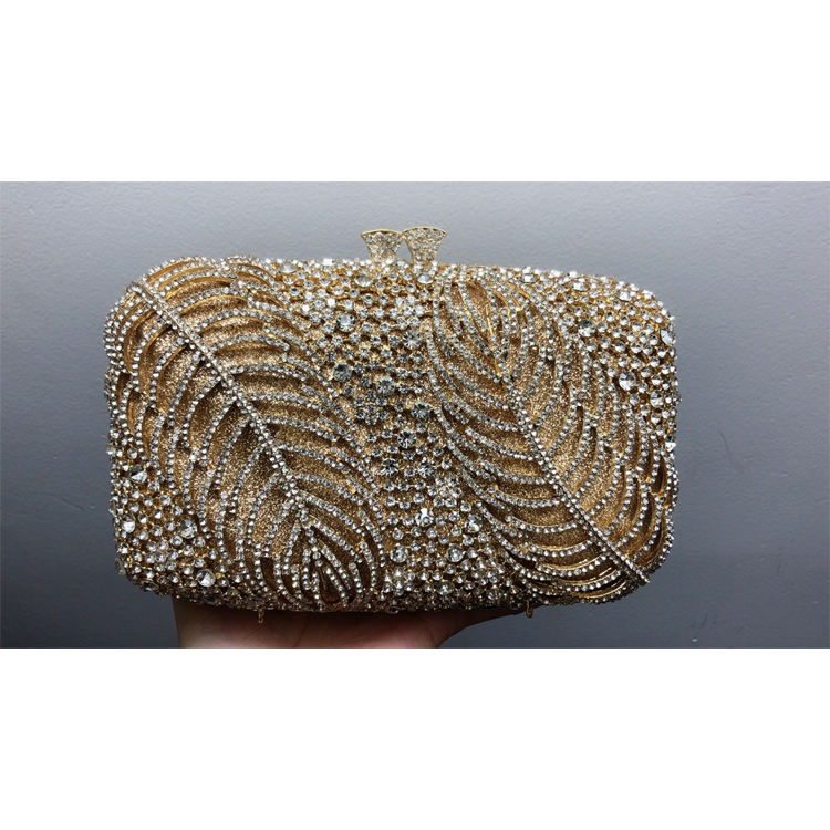 40 gold base white diamond sequin leaves