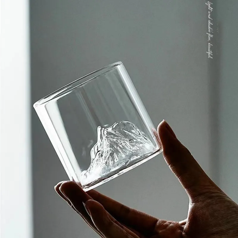 Copo de vidro de uísque com alto teor de borosilicato feito à mão exclusivo
