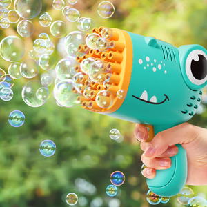 Sıcak satış yeni tasarım 40 delik kabarcık makinesi karikatür dinozor Gatling tam otomatik kabarcık üfleme makinesi - Product Image 4