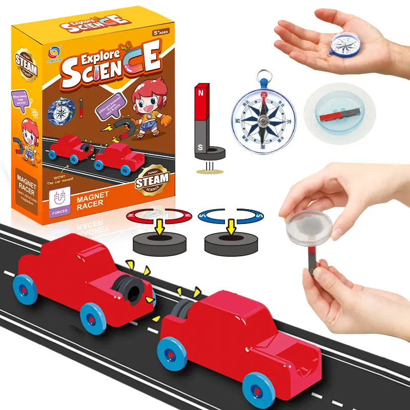 Commercio all'ingrosso STEM Educational Toy Cars Kids Magnetic Diy Science Experiment Kit giocattoli magnetici per bambini