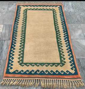 Ev egzersiz için soyut desen içeren Vintage afgan el yapımı <span class=keywords><strong>Bukhara</strong></span> Kilim halı özelleştirilebilir Modern pamuk alan Kilim