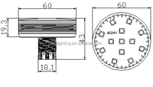 Новинка, 60 мм, AC24V IP65 RGB, автоходные светодиодные пиксельные светильники, предварительно Программируемый RGB, аттракцион, хамелеон, светодиодные точечные огни с кольцом - Product Image 6