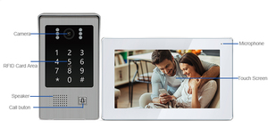 Commax 7-Inch görüntülü kapı telefonu kapı zili interkom kiti su geçirmez açık IP/WiFi ağ 2 Smartphone bağlantı biyometrik - Product Image 2