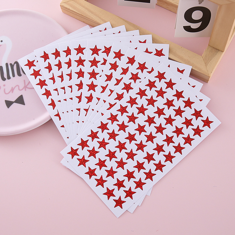 Laser red stars-60 stickers