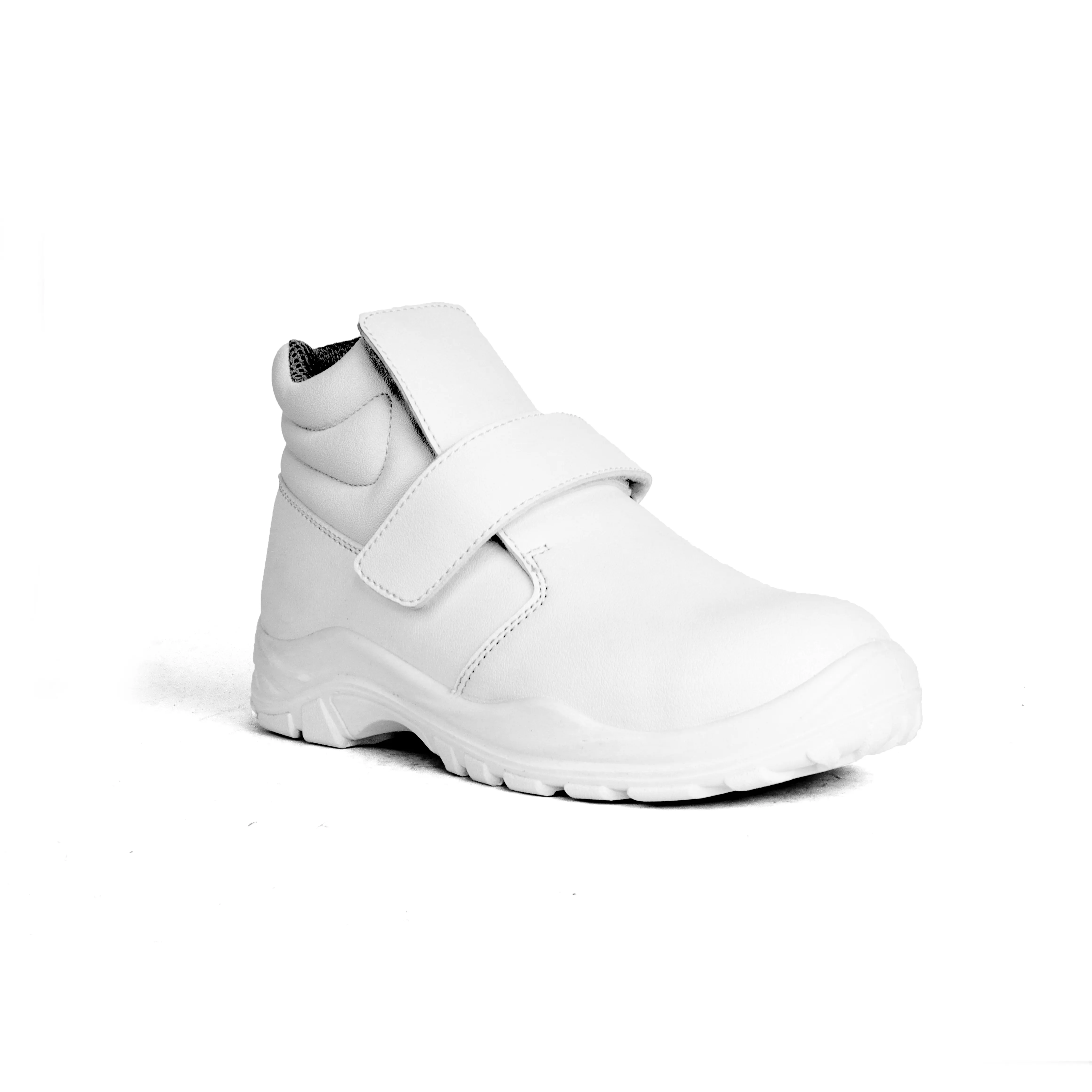 Clássico Branco Micro Fibra Couro Hotel Cozinha Trabalho Restaurante Não-Slip Oil-resistente Trabalho Segurança Sapatos
