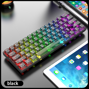 Hot-Swap 61-Keys Wireless para Teclado retroiluminado RGB para juegos Nueva llegada Teclado mecánico Gamer con función transparente - Product Image 4