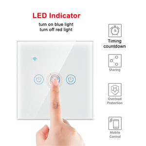 Tuya EU Standard Smart Home 1/<strong>2</strong>/3 Gang Glass Panel Wifi Touch Screen <strong>Switches</strong> Wall Light Smart <strong>Switch</strong> 86MM Support Alexa Google - Product Image 3