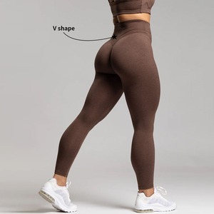 Biểu Tượng Tùy Chỉnh Mẫu Womens Tập Thể Dục Spandex Nylon Mềm Khô Nhanh Chóng Yoga Quần Đôi V Hình Dạng Eo Mông Nâng Thể Thao Yoga Xà Cạp - Product Image 4