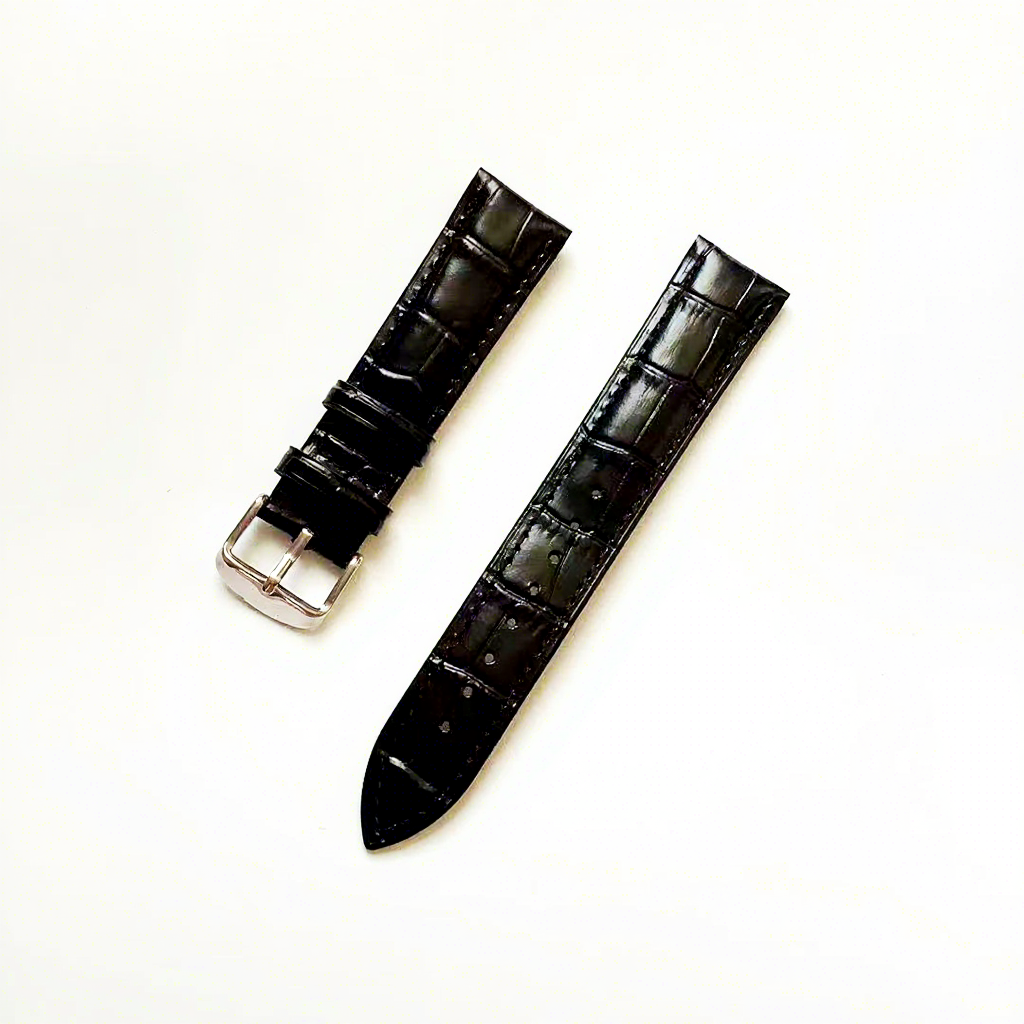 Black bamboo pattern-silver pin buckle