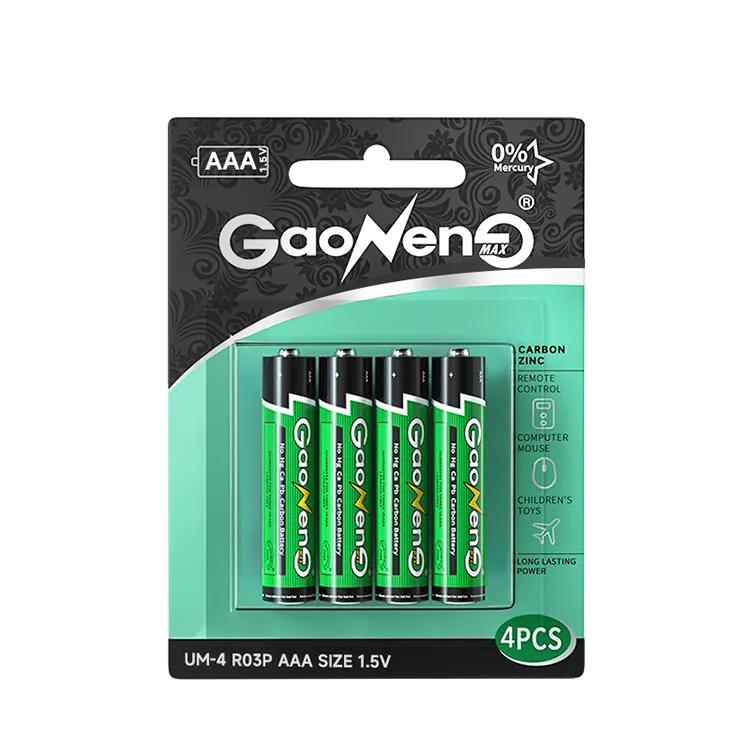 Gaonengmax 1.5v r03p aaa um4 batteria a secco 1.5v batterie a secco batteria zinco-carbone