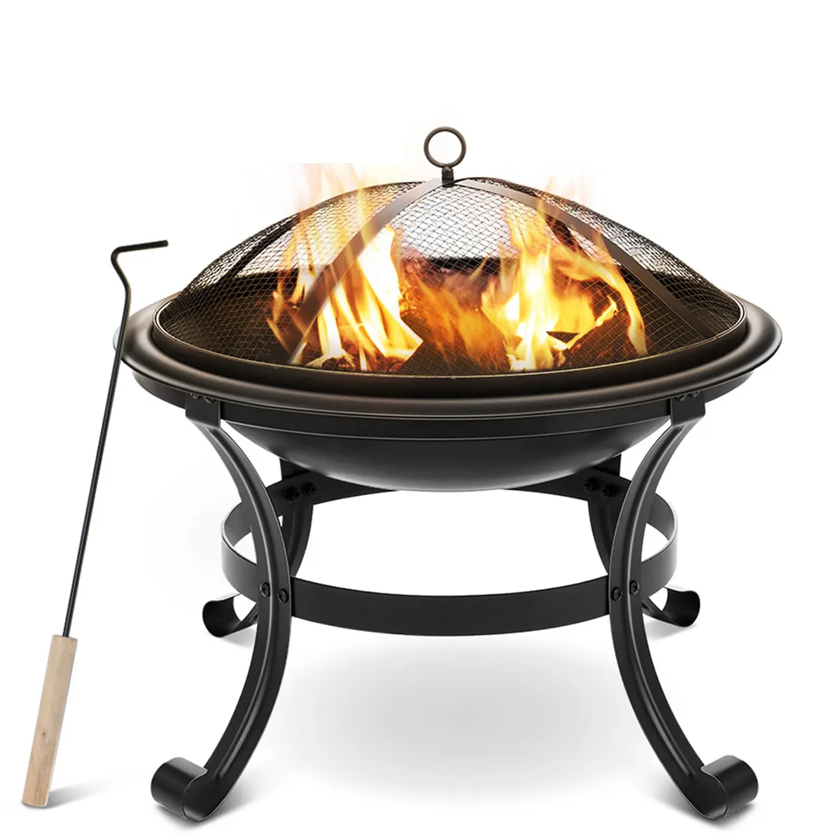 BBQ Grill Outdoor Fire Pit stufa giardino Patio legno Log Barbecue Grill Net Set utensili da cucina campeggio braciere stufa per natale EU US