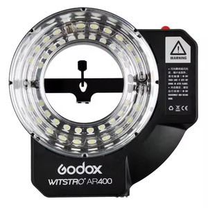 Godox AR400 400W锂离子电池液晶面板强大的微距发光二极管环形闪光闪光灯摄像机DSLR视频灯套件
