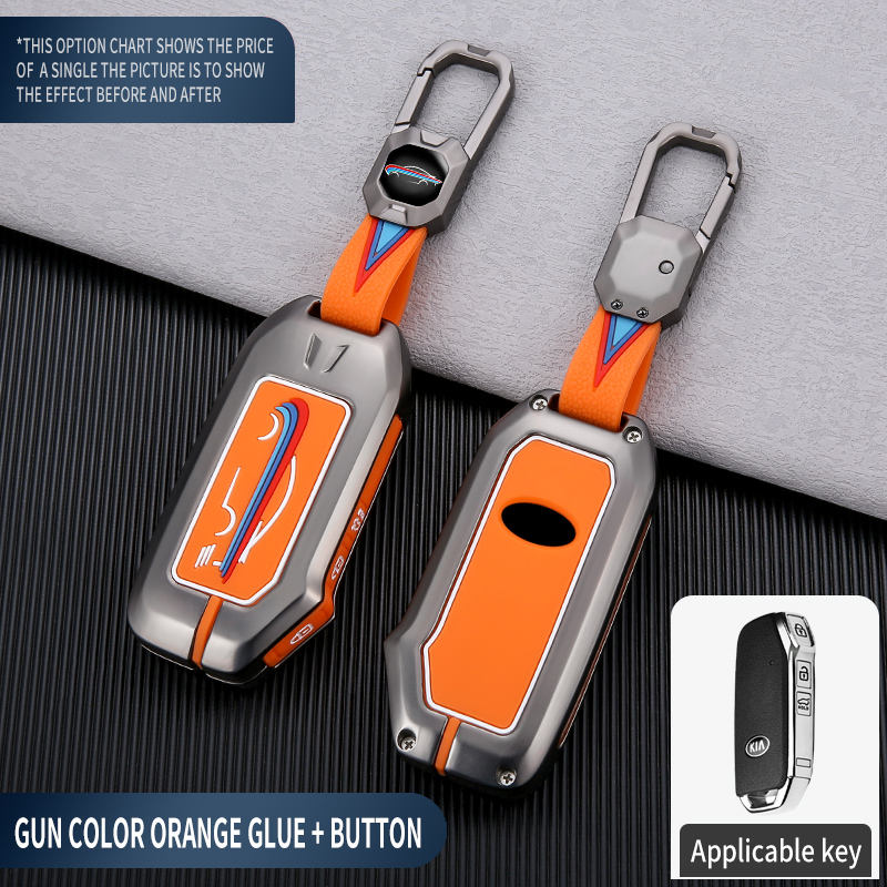 PISTOLET COULEUR ORANGE COLLE + BOUTON