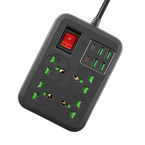 Enchufe eléctrico universal de enchufe múltiple 4 puertos de salida USB 10A nominal ABS 2M extensión cable de carga enchufe tipo 2 enchufes de 3 pines - Product Image 2