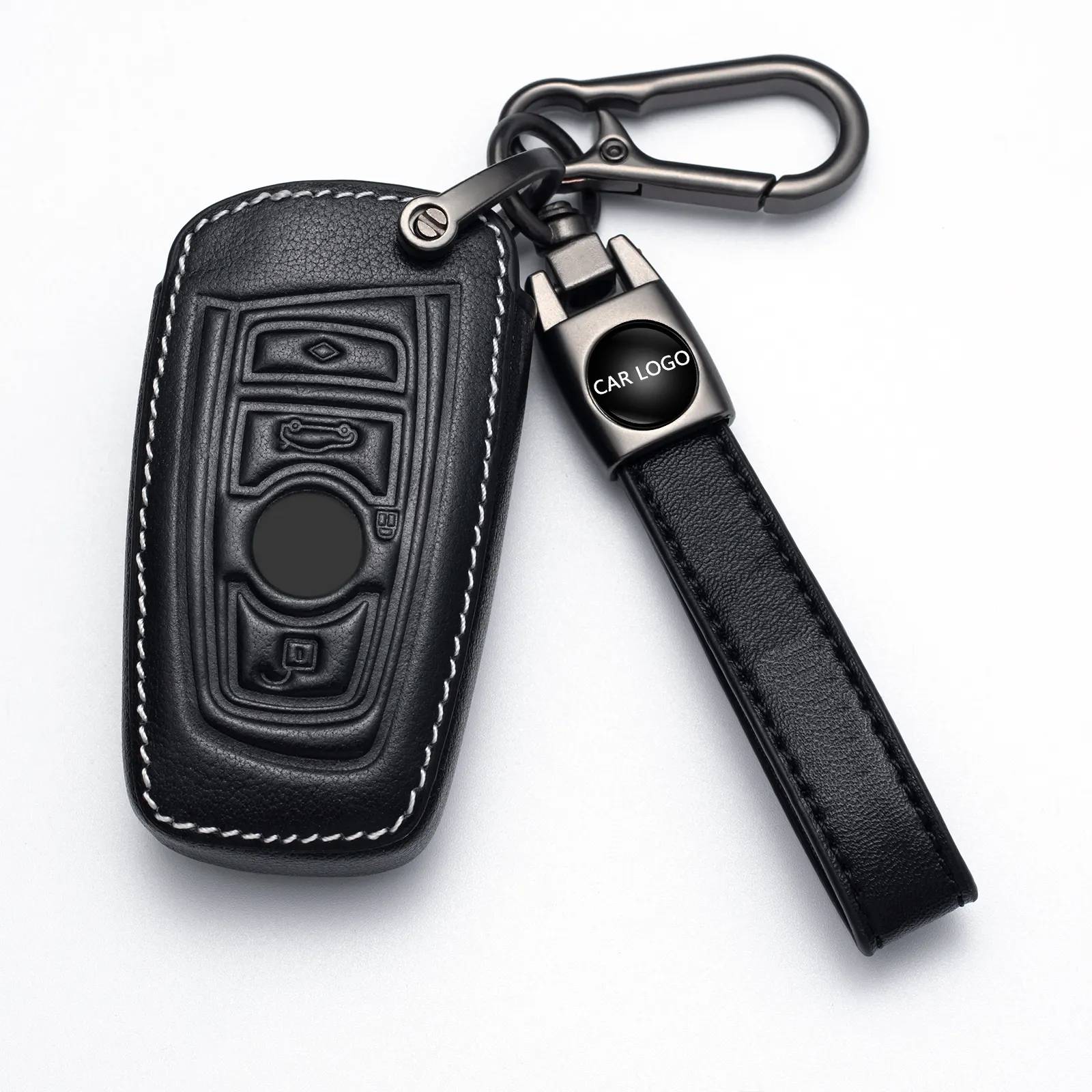 Leather Car key cove case Suit for Mercedes Benz Honda Ford Nissan BMW MAZDA LINCOLN key for holder key fob cover with logo