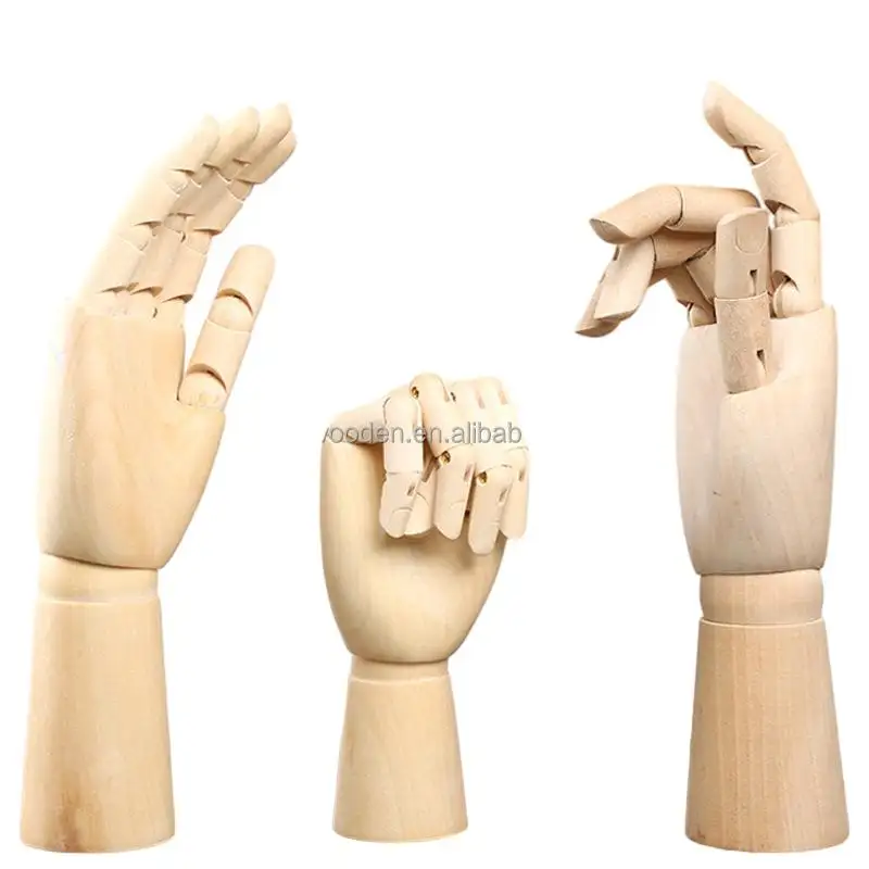 Maniquí de madera de 8 pulgadas, modelo de mano, juguetes de Ciencia e Ingeniería, maniquíes de articulación de actividad, guante de exhibición