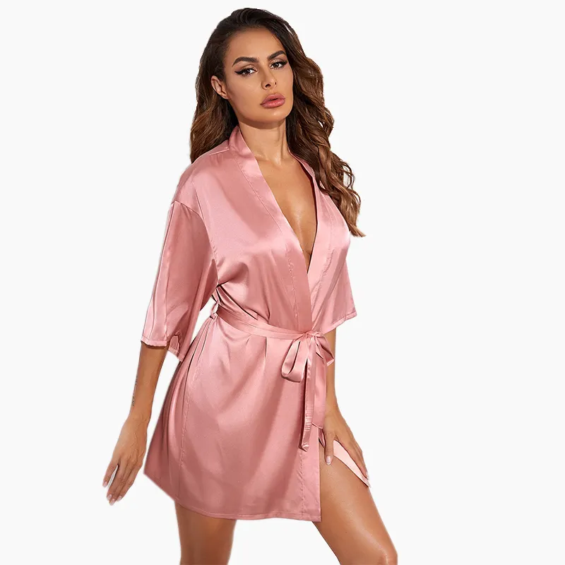 NANTEX – peignoir Long en Satin de soie pour femmes, multicolore et taille, prêt à être expédié, Kimono de fête de mariage