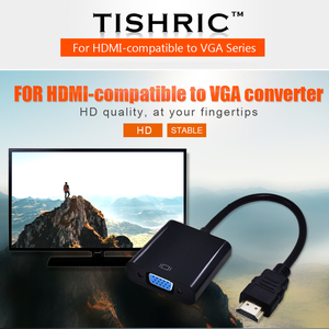 TISHRIC <strong>HDMI</strong>-compatible to VGA Adapter Cable 1080P With Micro USB Interface for <strong>Laptop</strong> Desktop PC Monitor HDTV Projector - Product Image 2