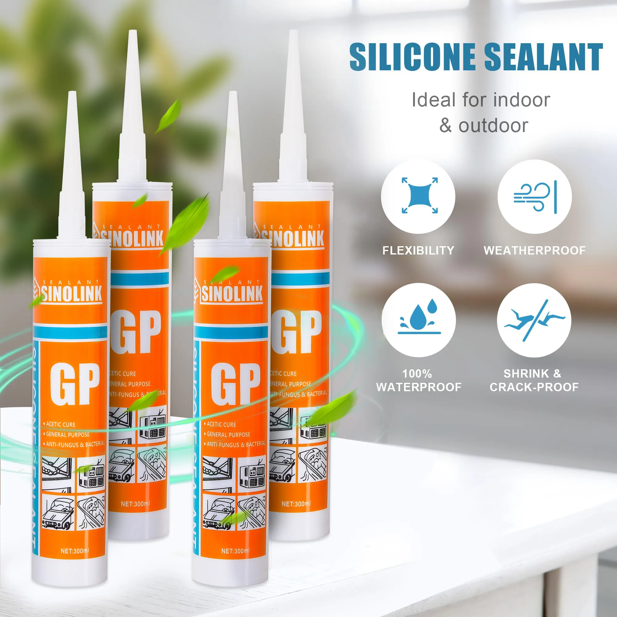 Sellador de silicona GP de construcción de sellador impermeable blanco 789 de fábrica