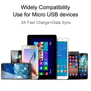 卸売在庫1M 2A 10WマイクロUSB充電充電器データケーブルAndroid携帯電話用