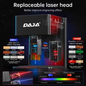 DAJA Mini DJ6 Pro 5W/10W/1W ahşap Handy manuel kesme Lens plastik bardak Mini cam taşınabilir fiber lazer oyma makinesi