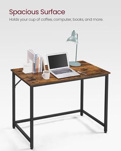 Large <strong>Computer</strong> <strong>Desk</strong> <strong>Stable</strong> and Beautiful Office <strong>Desk</strong> Easy Assembly Steel Frame Wood Alloy Steel Mail Order Packing - Product Image 3