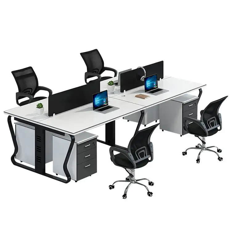 Toptan Modern tasarım kavisli şekil yönetici yöneticisi ofis mobilya masa Metal çerçeve
