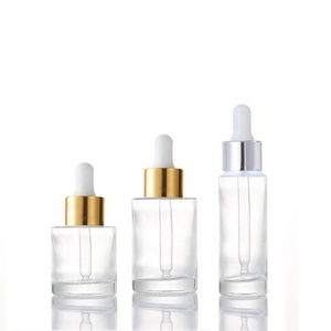 化妆品10毫升15毫升空透明平肩玻璃精油瓶，带铝滴管 (GDC01) - Product Image 1