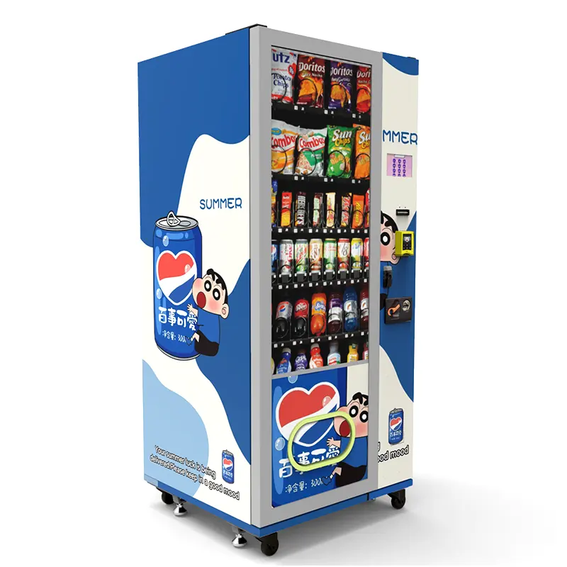 Distributore automatico automatico dell'acqua della bevanda fredda della birra in bottiglia dello spuntino della fabbrica, distributore automatico della bevanda