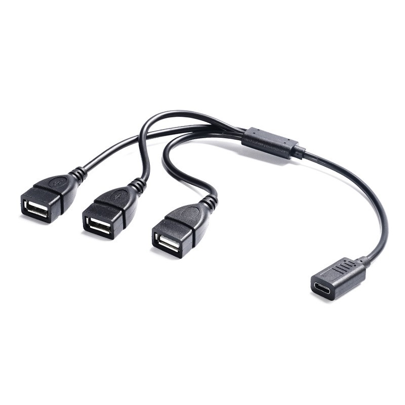 Noir C Femelle vers 3xUSB OTG