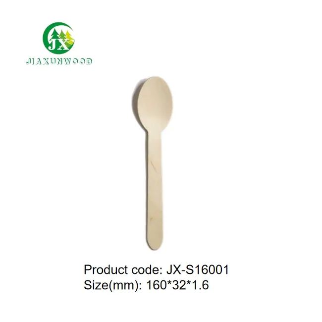 Custom printed eco-friendly decorative disposable cutlery wooden spoons in bulk utensils manufacturers